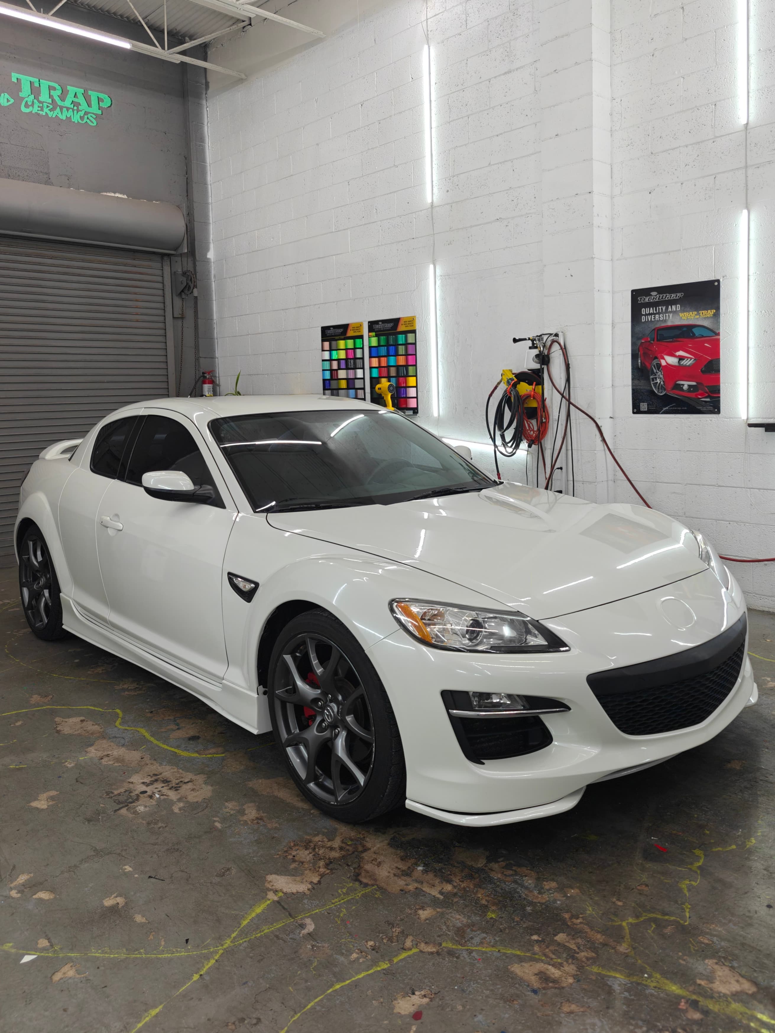 Gloss white wrap for the RX-8
