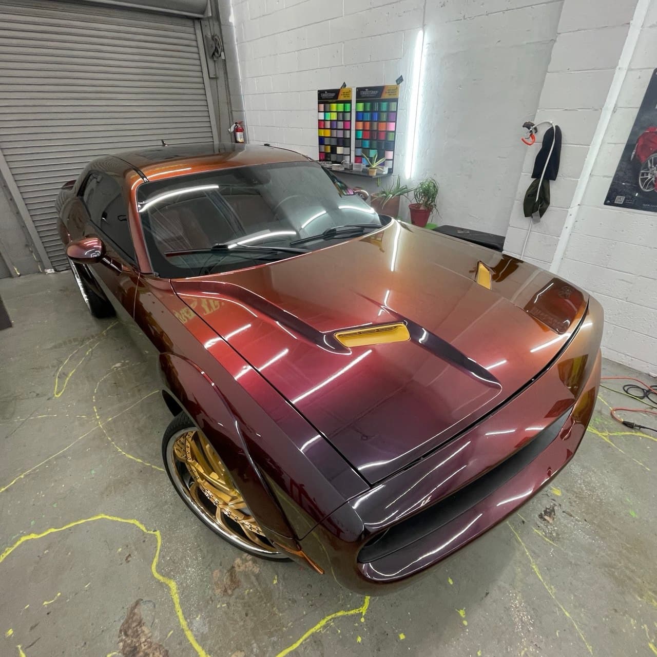 Madeira Red Colorshift wrap Challanger with gold accents