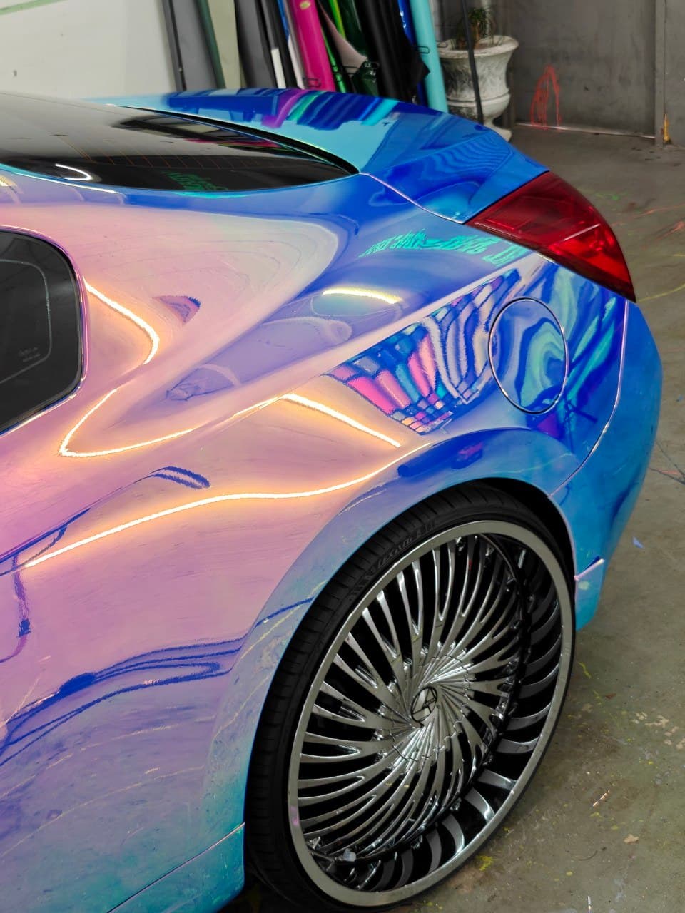 Neo-chrome Berry Blue vinyl wrap