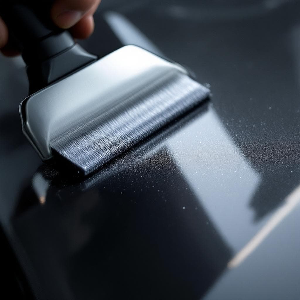 ceramic applicator streak curing on matte graphite panel