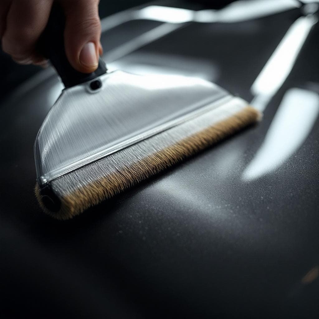 ceramic applicator streak curing on matte graphite panel