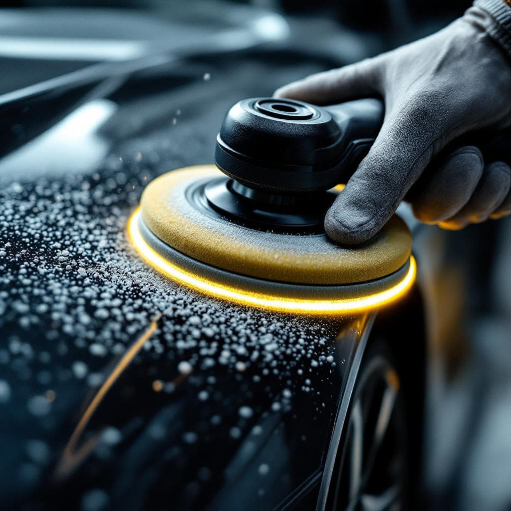 rotary polishing pad cutting paint-correction compound
