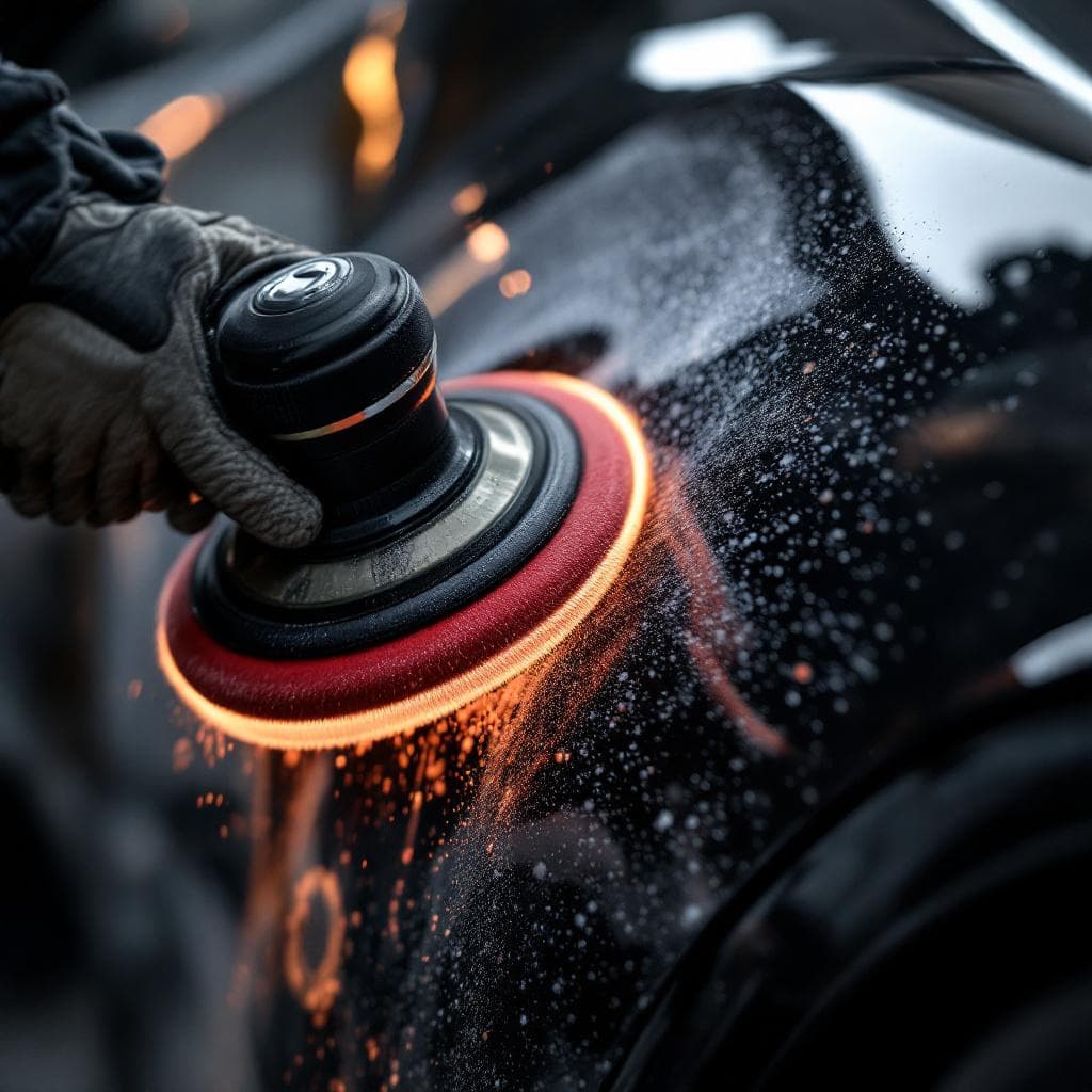 rotary polishing pad cutting paint-correction compound