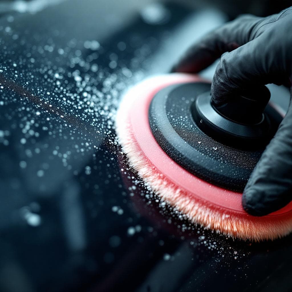 rotary polishing pad cutting paint-correction compound