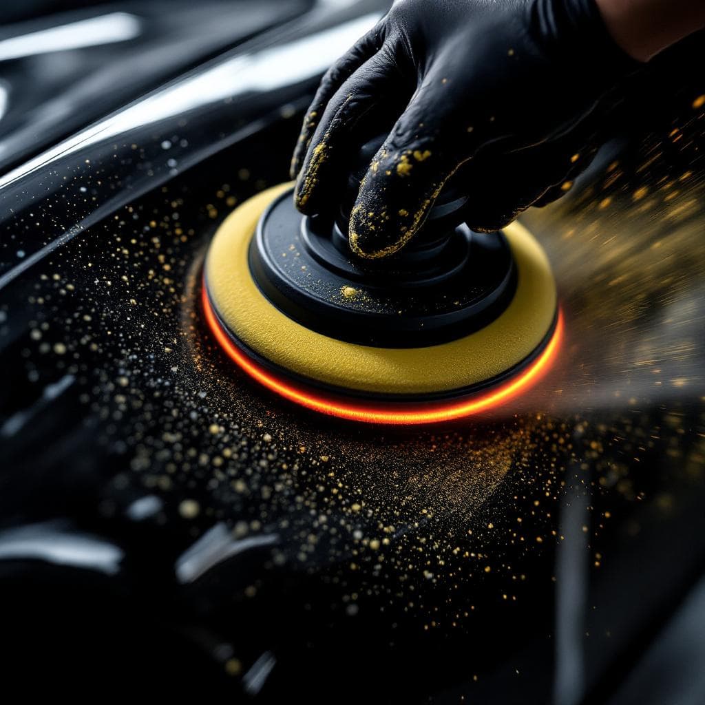 rotary polishing pad cutting paint-correction compound