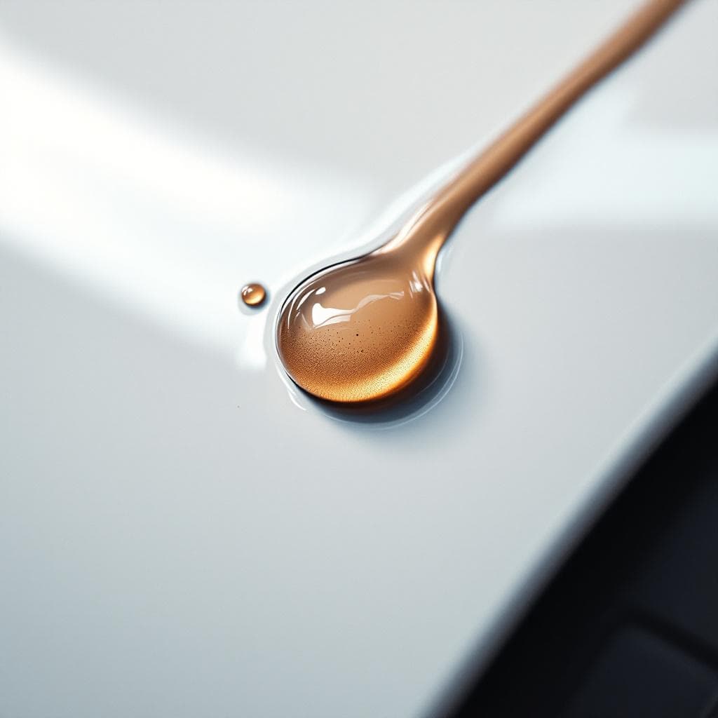 contaminant droplet rolling off ceramic-coated white paint