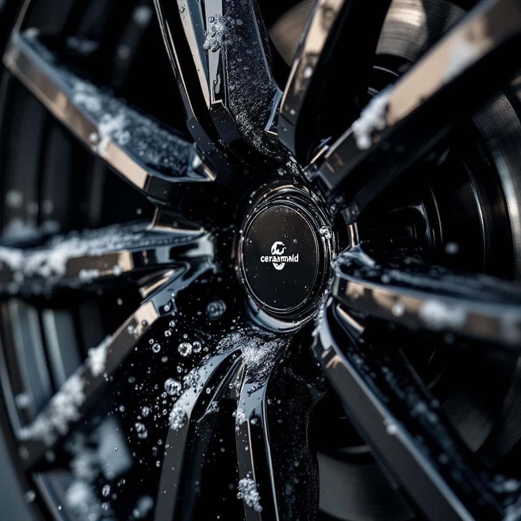 ceramic-coated black alloy wheel face shedding brake dust