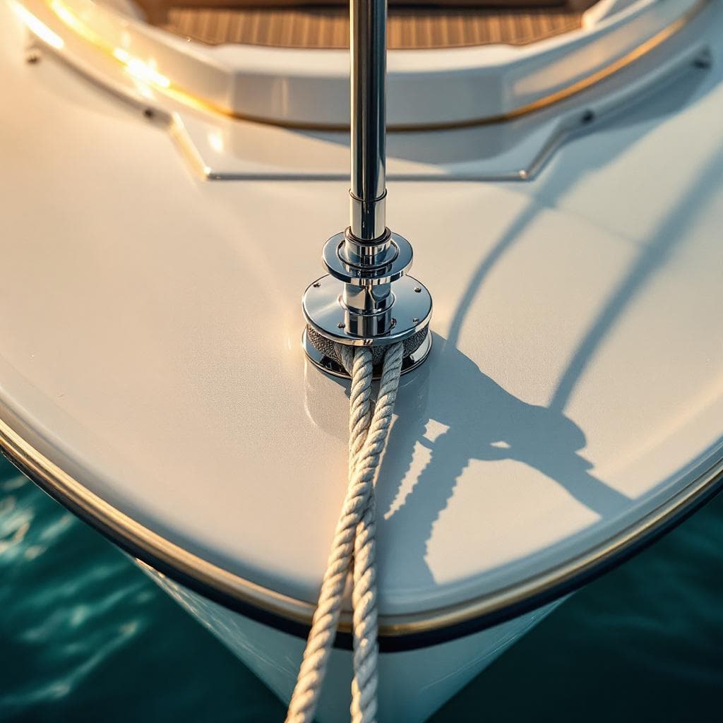 yacht bow flagpole — gloss ivory PPF
