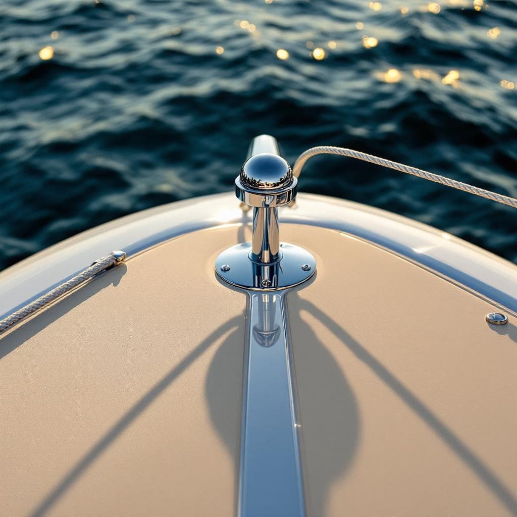 yacht bow flagpole — gloss ivory PPF