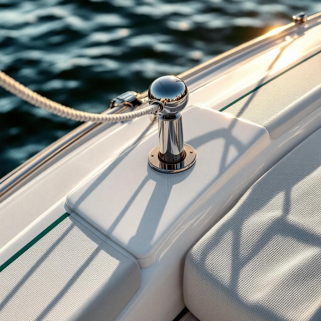 yacht bow flagpole — gloss ivory PPF