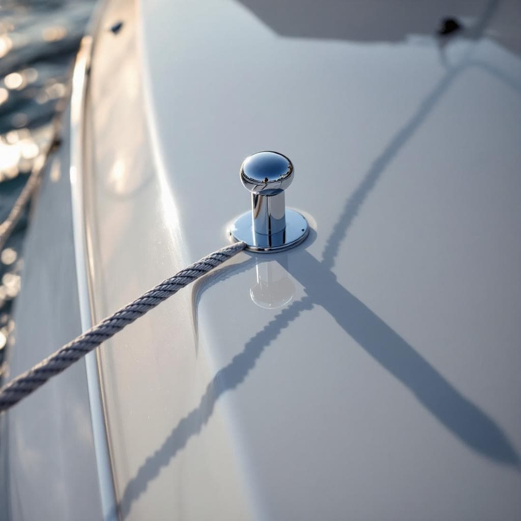 yacht bow flagpole — gloss ivory PPF