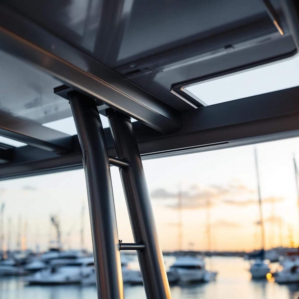 center-console T-top frame — gunmetal satin PPF