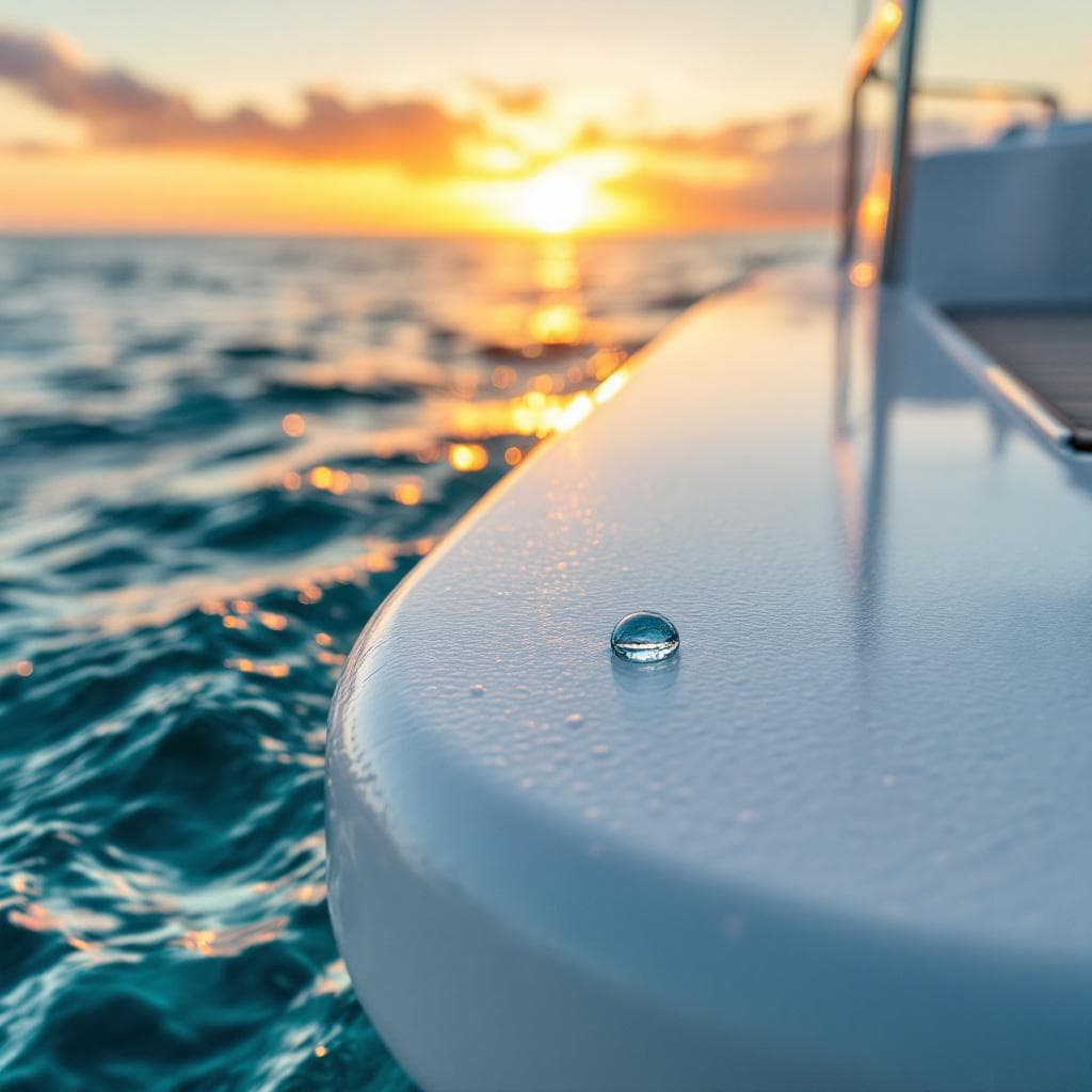 swim platform — pearl white PPF at sunset