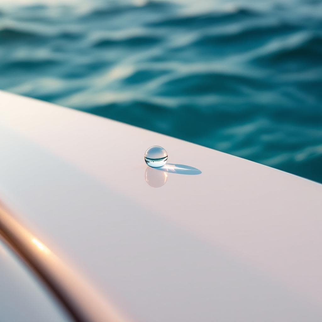 swim platform — pearl white PPF at sunset