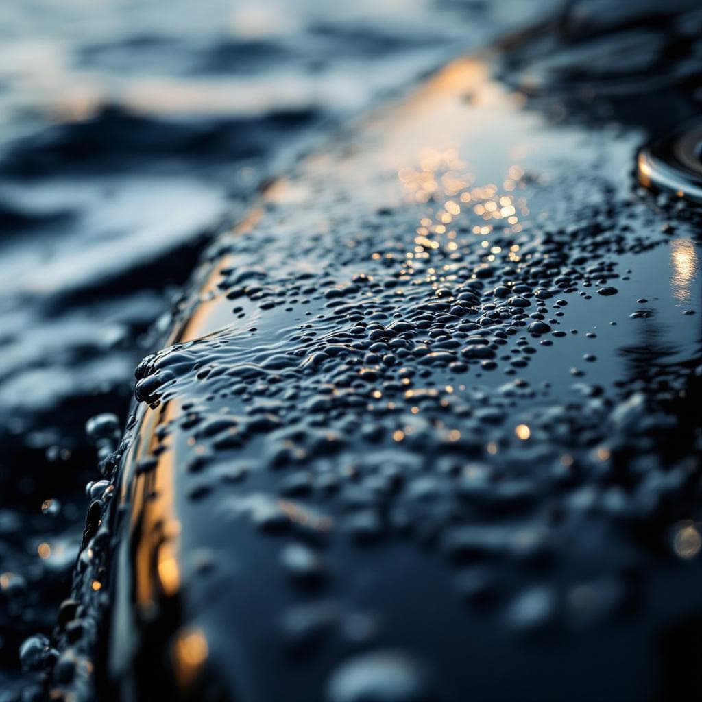 yacht hull salt rinse — gloss deep black PPF