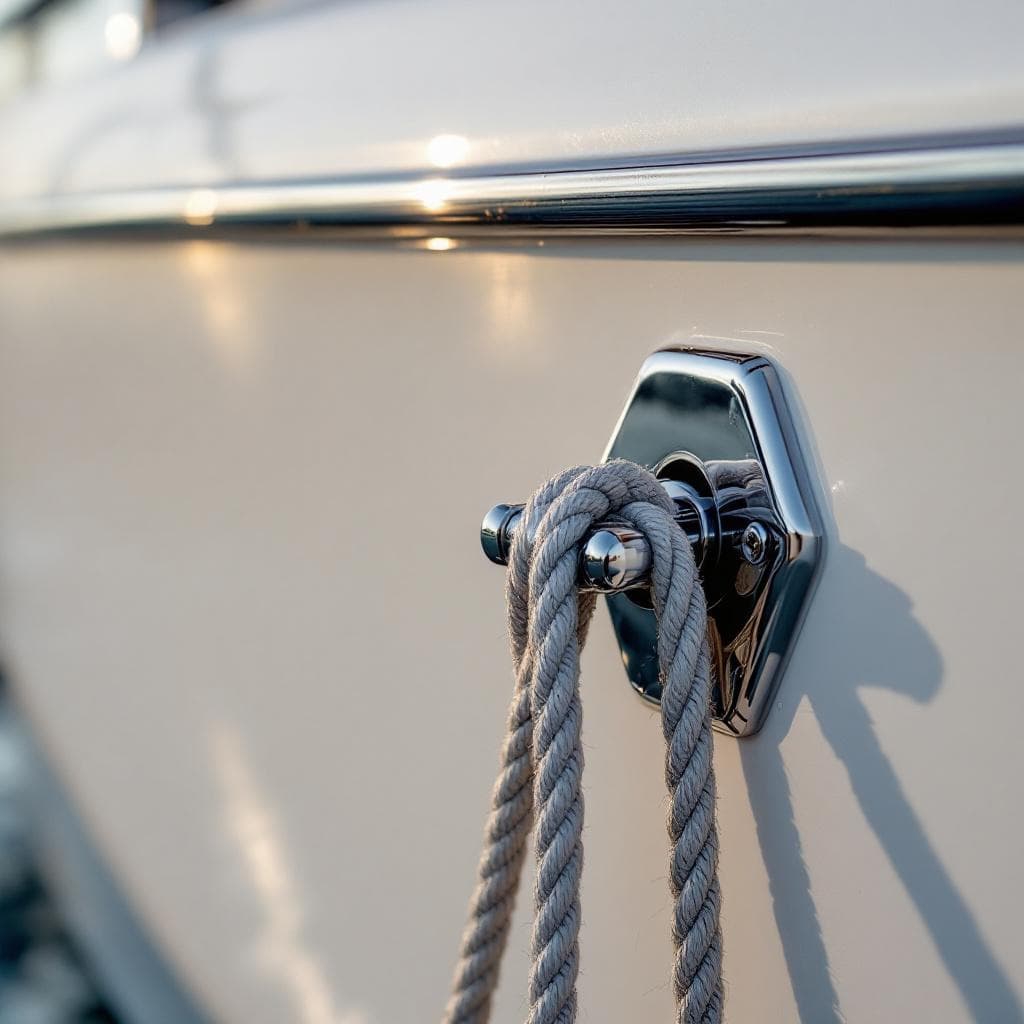 chrome cleat on satin pearl white hull PPF