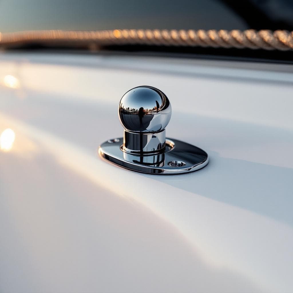 chrome cleat on satin pearl white hull PPF