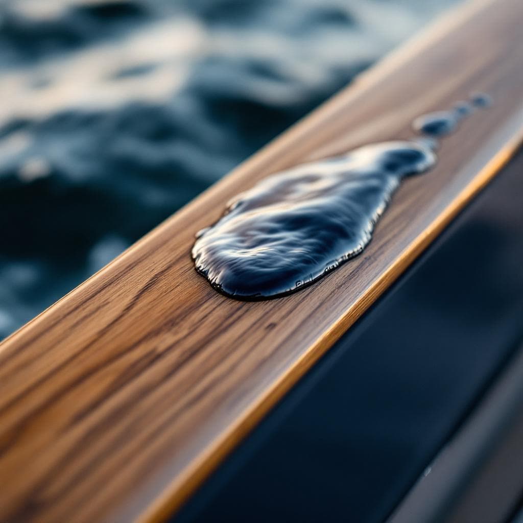 teak rub rail transition — matte navy PPF
