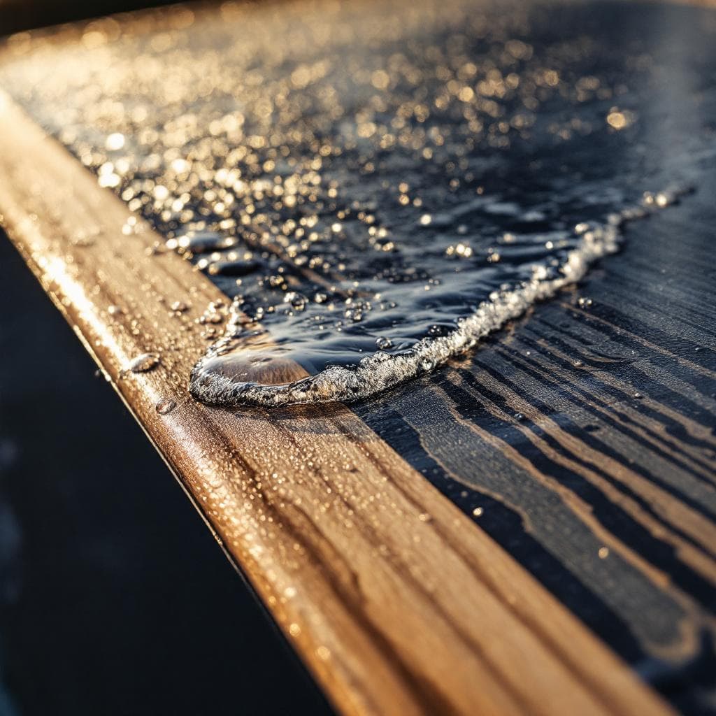 teak rub rail transition — matte navy PPF