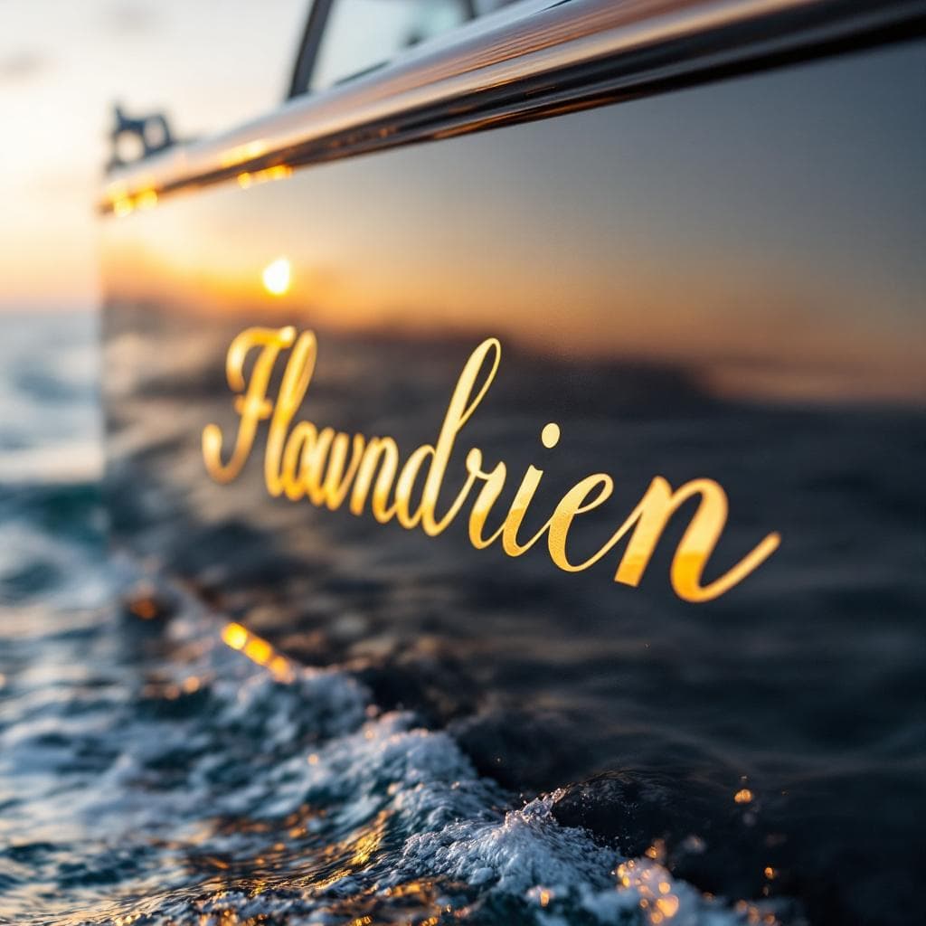 transom lettering — gloss graphite PPF