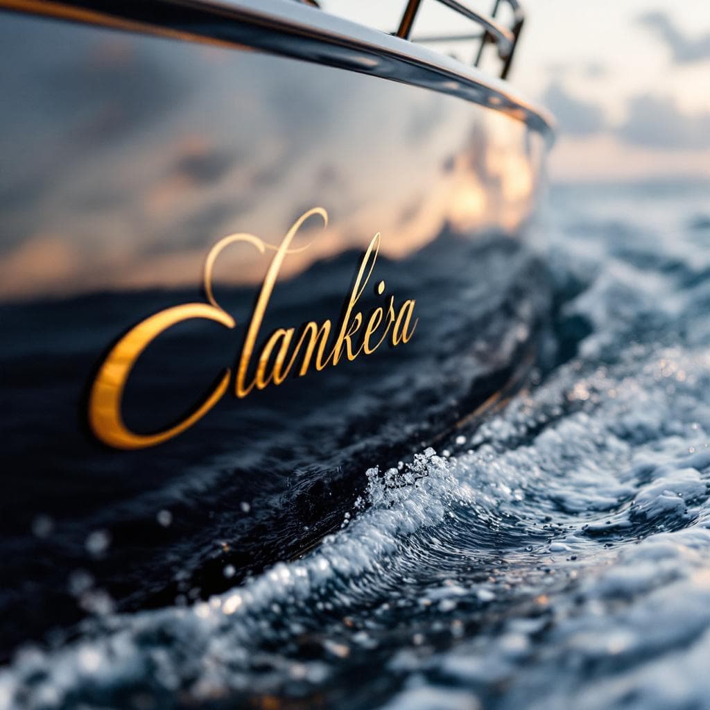 transom lettering — gloss graphite PPF