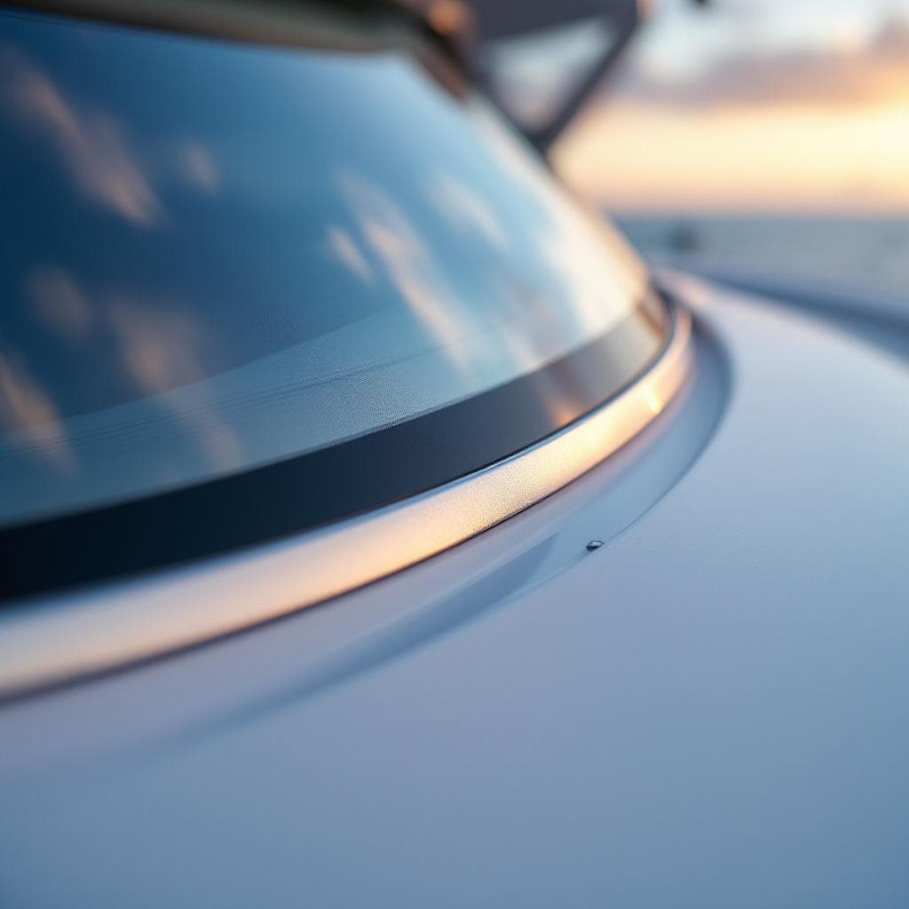 yacht windshield frame — pearl silver PPF